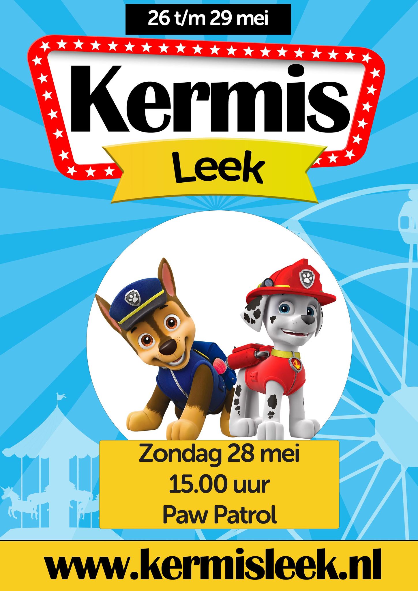 Paw Patrol op de kermis in Leek