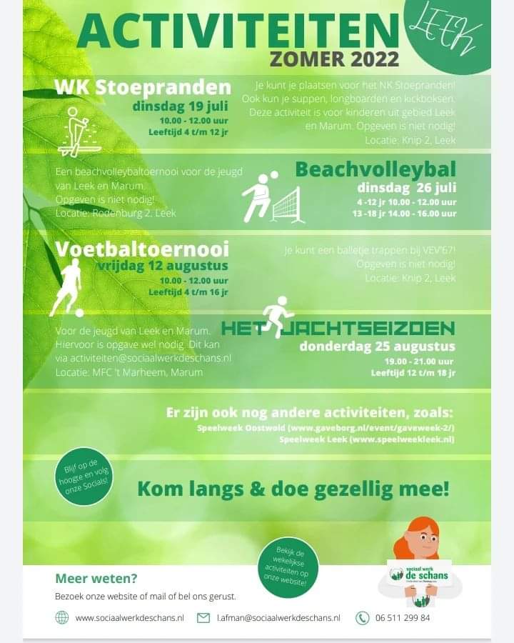zomer activiteiten voor jongeren